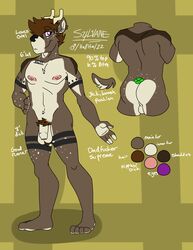 1boy 2019 absurd_res anthro antlers armpit_hair backsack ball_tuft balls cervid cervine digital_media_(artwork) foreskin fur hair hi_res horn male male_only mammal model_sheet muscular muscular_male nipples nude pecs penis piercing simple_background smile solo standing sylvane sylvanedadeer tattoo uncut white_fur