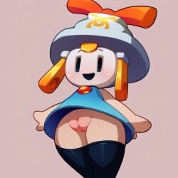 1girls ai_generated anthro clothed connie_(mario) female female_only happy mario_(series) mario_and_luigi:_brothership mario_and_luigi_(series) nintendo no_underwear outlet plug plump_labia puffy_pussy pussy smile solo stable_diffusion teasing thighhighs