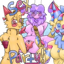 3girls 3woman 3women antennae arms_behind_back big_breasts blue_butteefly_wings blue_eyes blue_wings blush blushing_female boobs_out breast_grab breasts breasts_out butterfly_wings cat_humanoid cheek_fur cheek_tuft closed_mouth closed_smile confetti confetti_hair dandy's_world dildo fangs female female/female female/female/female female_only fingers_on_pussy fluffy fluffy_body fluffy_cheeks fluffy_neck_fur flutter_(dandy's_world) fully_nude fur furry furry_female girls_only group_sex hand_on_breast hand_on_nipple hand_on_pussy heart-shaped_antennae heart_on_forehead holding_dildo horn kevin lesbian_sex little_fang looking_at_viewer looking_away looking_from_behind masturbating_other masturbation mouthless mouthless_female nails naked naked_female neck_fur neck_tuft nude nude_female nude_woman nude_women open_mouth papercraft paw_on_breast paw_on_chest paw_on_nipple paw_on_pussy paws pink_body pink_eyes plastic_cup plastic_cup_tail pussy pussy_drip pussy_dripping pussy_ejaculation pussy_juice pussy_juice_drip pussy_lips scraps_(dandy's_world) sharp_teeth shaved_pussy small_fang spread_legs spread_pussy spreading spreading_pussy text threesome white_background yatta_(dandy's_world) yellow_body yellow_dildo yellow_fur yuri