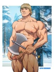 axe balls bara boner disney erection frozen_(film) kristoff_(frozen) lupin_barnabi male male_only muscles muscular nude penis solo solo_male