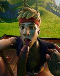 2boys agent_jones blonde_hair blowjob dark-skinned_male dark_skin fortnite fortnite:_battle_royale gay gay_blowjob gay_sex interracial jonesy_(fortnite) licking licking_penis light-skinned_male light_skin spitfire_(fortnite)