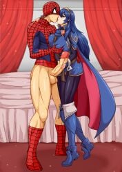 crossover eastern_and_western_character fire_emblem fire_emblem_awakening handjob kissing lucina_(fire_emblem) marvel marvel_comics nintendo peter_parker sex spider-man spider-man_(series)