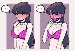 2d 2d_(artwork) ball_gag bdsm_gear black_hair blush blush_lines bondage bondage_gear bound breasts collar collared female female_focus female_only gag gagged jam-orbital komi-san_wa_komyushou_desu komi_can't_communicate komi_shouko light-skinned_female light_skin