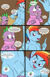 animal_genitalia animal_penis anthro barb_(mlp) blush caluriri comic equid equine equine_penis friendship_is_magic hi_res horse horsecock mammal my_little_pony nude oil penis pony rainbow_dash_(mlp) rule_63 smooth_skin spike_(mlp)