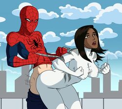 aeolus06 alternate_version_available anal anal_sex ava_ayala brown_hair dark-skinned_female edit female from_behind from_behind_position interracial male marvel peter_parker sex spider-man spider-man_(series) straight_hair suit ultimate_spider-man white_tiger_(marvel)