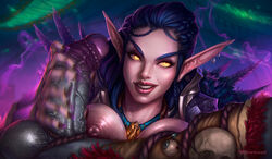 1boy 1girls 2019 areolae balls big_breasts big_penis blizzard_entertainment blood_elf breasts bwonsamdi duo elf faceless_male female hair handjob large_penis loa_(warcraft) male nipples penis penis_grab pointy_ears straight thick_penis valyasha vein veiny_penis video_games vincentcc warcraft world_of_warcraft yellow_eyes zandalar