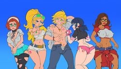 1boy 4girls adrien_agreste alya_cesaire ass chloe_bourgeois female glasses kiss_mark male marinette_cheng marinette_dupain-cheng markydaysaid miraculous_ladybug sabrina_raincomprix