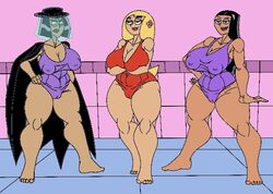 3girls black_hair blonde_hair breasts caglioro3666 danny_phantom female female_only huge_breasts multiple_girls nickelodeon paulina_sanchez sam_manson star_(danny_phantom) swimsuit