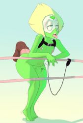 1girls ahe_gao anal anal_penetration anal_sex dracounreformed dracreloaded female gem_(species) green_skin horsecock huge_cock large_insertion motion_lines peridot_(steven_universe) shaking steven_universe stomach_bulge tagme