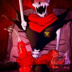 1:1 animated_skeleton bone humanoid humanoid_penis lizheru lizherubones male male_only papyrus penis red_penis skeleton solo undead underfell underfell_papyrus undertale undertale_fanfiction video_games