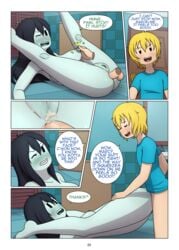 1boy 1girls adventure_time anal anal_sex ass balls breasts cartoon_network comic cubbychambers cum finn_the_human marceline penis pinching_nipples pussy sex tagme text