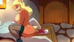 1boy 1girls animated anthro areola areolae cowgirl_position crash_(series) female fur furry huge_ass human human_on_anthro large_ass large_penis male male_human/female_anthro orange-peel penetration penis sex tagme tawna_bandicoot