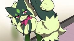 1boy 1boy1girl 1girls 2025 2d against_wall animated animation anthro anthro_female artist_logo artist_name ass ass_focus big_ass big_booty big_breasts big_butt big_thighs blush boobs_press boobs_pressed booty booty_focus breasts breasts_press breasts_pressed breasts_pressed_against_partner broken_leg butt_focus cat_girl closed_eyes clothed clothing digital_drawing_(artwork) digital_media_(artwork) duo embarrassed eyebrows eyelashes female female_focus florian_(pokemon) game_freak generation_9_pokemon green_body green_skin gym gym_background hakkimanime half-closed_eyes heart heart-shaped_pupils heart_eyes heart_symbol hi_res highres horny human human_male jack-o'-lantern jack-o_pose longer_than_30_seconds looking_at_viewer male male/female male_focus mask meowscarada music nintendo no_eyes pink_eyes pokemon pokemon_(species) pokemon_sv sound spread_legs spreading spreading_legs steam steaming steaming_breath sweat sweatdrop sweating tagme tail teeth text thighs video watermark white_body white_skin yoga yoga_pose