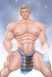balls bara big_penis loincloth male male_only muscles muscular penis scruffley solo solo_male
