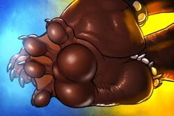 4_toes ambiguous_gender ankles anklet big_feet feet foot_focus furry mustelid otter paw_pads toe_claws