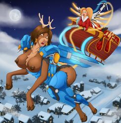 alternate_species anthro catchabird female furry mercy overwatch pharah reindeer transformation