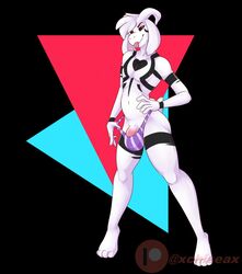 1boy 2019 2d abstract_background anthro anthro_male anthro_only asriel_dreemurr barely_visible_genitalia barely_visible_penis better_version_at_source black_fur bovid bulge caprine clothing fur furry furry_male furry_only goat heart hi_res horn humanoid humanoid_male humanoid_only male male_only mammal mammal_humanoid mostly_nude navel penis solo standing tongue tongue_out undertale undertale_(series) underwear video_games white_fur xchiseaxmargaritax