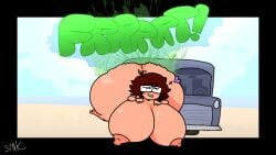 1girls big_ass big_breasts bikini breasts car deflation expansion fart fart_cloud fart_fetish farting female floating gassy huge_ass huge_breasts inflation massive_ass massive_breasts mikal_(sinktober) ripped_clothing sink_(sinktober) wardrobe_malfunction