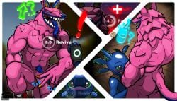 2025 abs alebrije amphibian andy_fangerson animate_inanimate anthro artist_logo ass axo_(fortnite) axolotl balls blue_body blue_fur blue_lips blue_nose blue_tongue blurred_background blush canid canine canis claws clothing comic directional_arrow duo english_text epic_games exclamation_point fellatio finger_claws fingerless_gloves floor footwear footwear_only fortnite fur gameplay_mechanics gaping_mouth genitals glans gloves green_eyes hand_on_own_penis hand_on_penis handwear heart_symbol hi_res lips living_pinata logo male male/male mammal marine mole_salamander mostly_nude multiple_scenes muscular muscular_anthro muscular_male narrowed_eyes navel nega_threuy one_page_comic onomatopoeia open_mouth oral pecs penile penis pictographics pinata pink_body pink_fur potion pubes question_mark questionable_consent red_sclera ruff salamander sex shield_potion shirt shoes shoes_only sound_effects tail tank_top teeth text tongue tongue_out topwear wolf yellow_claws yellow_eyes