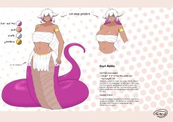 1boy 1girls curly_hair eri_(eripero) eripero female green_eyes high_resolution highres lamia lipstick monster monster_girl oc original_character pink_hair pink_scales rule_63 scales snake snake_girl snake_tail tanned tanned_female tanned_male tanned_skin white_hair white_scales