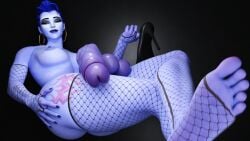 1futa 3d balls barefoot big_balls big_penis blizzard_entertainment breasts creamyeclair feet fishnets foot_fetish futa_focus futa_only futanari high_heels looking_at_viewer nipples nyl_widowmaker overwatch penis solo widowmaker