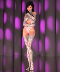 1girls 3d 3d_(artwork) 3d_model 3d_render black_hair boob_window curtains elbow_gloves eyeshadow final_fantasy final_fantasy_vii final_fantasy_vii_rebirth final_fantasy_vii_remake fit_female gloves happyfunsexytime inner_sideboob lace_gloves lace_stockings leotard light-skinned_female lingerie lingerie_only lipstick long_hair looking_at_viewer make_up posing posing_for_the_viewer red_eyes simple_background smile smiling smiling_at_viewer standing stockings thighs tifa_lockhart