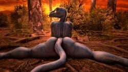 3d absurd_res absurd_resolution anthro anthro_only ass backlighting big_butt big_butt_(female) black_betty_(meme) blue_(jurassic_world) blue_body blue_scales blue_skin digital_media_(artwork) dinosaur dinosaur_girl dinosaur_tail dromaeosaurid dusk female female_focus female_only forest_background head_turned hi_res jurassic_park jurassic_world kneeling kneeling_female kneeling_on_ground long_tail looking_at_viewer looking_back looking_back_at_viewer meme meme_reference nature nature_background nude nude_anthro nude_female on_ground prehistoric_species rear_view reptile reptile_girl reptile_tail scalie scalie_female scalie_only sfm shrub slit_pupils solo solo_anthro solo_focus source_filmmaker_(artwork) spread_legs theropod thick_thighs universal_studios velociraptor watermark zelyonka