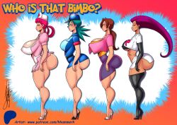 4girls ass big_ass big_breasts big_butt bimbo bimbo_body bimbo_lips blue_hair brown_hair bubble_ass bubble_butt busty cop_uniform delia_ketchum_(pokemon) henrik-drake hhammerh high_heels huge_ass huge_breasts jessie_(pokemon) lineup long_hair mature_female medium_breasts milf miniskirt nintendo nurse nurse_clothing nurse_joy officer_jenny_(pokemon) older_female pink_hair pokemon police_uniform policewoman red_hair team_rocket team_rocket_uniform