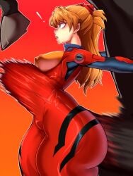 ambiguous_penetration ass_bigger_than_head asuka_langley_sohryu belly_bulge bestiality concerned exclamation_point horse huge_ass huge_balls huge_cock larger_male medium_breasts neon_genesis_evangelion orange_hair penpen_(artist) plugsuit questionable_consent sex_through_clothes skintight skintight_bodysuit smaller_female tummy_bulge zoophilia