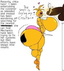 ass ass_bigger_than_head big_ass big_breasts big_penis breasts breasts_bigger_than_head dumptruck_ass female five_nights_at_freddy's huge_ass huge_breasts huge_penis hyper_ass hyper_breasts hyper_penis nippleless penis revealing_clothes robot robot_girl sideass smegma teasing text toy_chica_(fnaf) uncensored varix