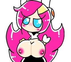 big_breasts big_butt blue_eyes breasts eyelashes kirby_(series) kirby_planet_robobot mouthless mouthless_female pink_hair shiny_hair susanna_patrya_haltmann susie_(kirby) video_games