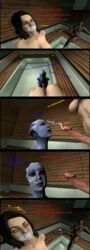 3d alien asari blue_skin bondage comic cross-eyed cum cum_on_face cumshot dickgirl ejaculation english_text fellatio femdom forced futanari gagged handsfree_ejaculation intersex jack_(mass_effect) liara_t'soni mass_effect miranda_lawson ruined_orgasm source_filmmaker subject_zero watching wholeroastedchicken