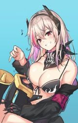 1girls breasts cenangam cleavage female female_only girls'_frontline large_breasts looking_at_viewer m4_sopmod_ii_(girls'_frontline) ro635_(girls'_frontline)