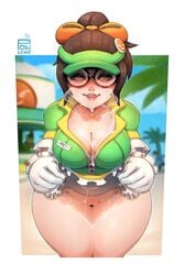 1girls alternate_costume apron apron_lift big_breasts bottomless breasts chubby chubby_female cleavage cum cum_everywhere cum_on_body cum_on_breasts cum_on_face cum_on_legs cum_on_pussy cum_on_stomach female glasses hairless_pussy heart-shaped_pupils honeydew_mei horny horny_female large_breasts looking_at_viewer mei_(overwatch) overwatch pokilewd pussy skirt skirt_lift solo steam thick_thighs wide_hips