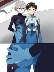 ass ass_grab groping kaworu_nagisa neon_genesis_evangelion shinji_ikari