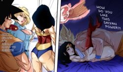 1boy 1boy1girl 2girls amazon anatomy ass big_ass big_breasts black_hair blonde_hair breasts crossover cum cum_in_pussy cum_inside dc_comics diana_prince dragon_ball dragon_ball_super dragon_ball_z eastern_and_western_character goku hoowk instant_loss_2koma interspecies long_hair mating_press penetration power_girl saiyan sex son_goku straight super_saiyan super_saiyan_2 superman_(series) vaginal_penetration wonder_woman wonder_woman_(series)