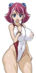 areolae big_breasts bimbo breasts gigantic_breasts hiiragi_yuzu huge_areolae huge_breasts inverted_nipples large_breasts nipples nipples_visible_through_clothing one-piece_swimsuit pink_hair swimsuit xoooooooox_(artist) yu-gi-oh! yu-gi-oh!_arc-v zuzu_boyle