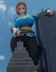 3d 3d_(artwork) anon blonde_hair elf elf_ears elf_female giant_breasts giantess huge_ass huge_breasts isquashyou nintendo princess_zelda smirking thick_thighs zelda_(breath_of_the_wild)