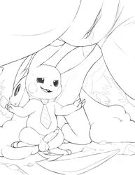 1girls 2019 3_toes absurd_res all_fours ass big_ears bodily_fluids buckteeth bush canine condom duo erection feet female feral flat_chest from_below furry genital_fluids half-closed_eyes hi_res holding larger_female lopunny male monochrome necktie nintendo no_nipples nude open_mouth original_character outdoors paws penis pikachu pokémon_(species) pokemon pokemon_(species) pokemon_dppt pokemon_rgby pussy pussy_juice rodent sheath shortstack size_difference smaller_male smile standing sweat tail teeth testicles thick_thighs tongue tricksta video_games