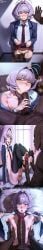 2boys ai_generated dark-skinned_male dark_skin femboy gay generic_dark-skinned-muscular_male interracial komi-san_wa_komyushou_desu light-skinned_female light_skin minority osana_najimi penis_size_difference rdanidjo small_penis