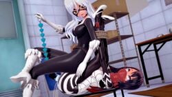 3d anal_beads antiheroine asian asian_female black_cat_(marvel) bobasooba bodysuit breasts cindy_moon dildo dildo_in_ass felicia_hardy female heroine koikatsu marvel masked_female molestation restrained scarf silk_(marvel) spandex spider-man_(series) superhero_costume superheroine thick_thighs
