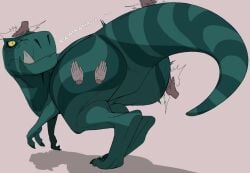 2d_animation ambiguous_gender animated animated_gif anonymous_artist bestiality big_butt big_tail butt butt_focus butt_massage claws digital_media_(artwork) digitigrade dinosaur disembodied_hand fang_(primal) fangs featureless_crotch feral green_body green_scales group human human_on_feral interspecies looking_back mammal massage motion_tweening prehistoric_species primal_(series) rear_view reptile roaring rubbing_head saurischian scales scalie shadow short_playtime simple_background slap solo_focus striped_body striped_scales stripes surprised tail tail_motion tailwag tan_background teeth theropod turning_around tyrannosaurid tyrannosauroid tyrannosaurus tyrannosaurus_rex yellow_sclera