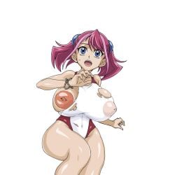 areolae big_breasts bimbo breasts gigantic_breasts hiiragi_yuzu huge_areolae huge_breasts inverted_nipples large_breasts nipples nipples_visible_through_clothing one-piece_swimsuit pink_hair swimsuit xoooooooox_(artist) yu-gi-oh! yu-gi-oh!_arc-v zuzu_boyle