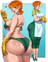 1girls ass breasts dexter's_laboratory dexter's_mom female female_focus female_only gloves large_ass large_breasts light-skinned_female light_skin looking_at_viewer luchidart mature_female milf solo thick_thighs thighs wide_hips