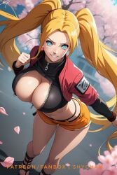 1girls ai_generated ass bending_over bent_over big_breasts blonde_hair blue_eyes breasts female female_only long_hair looking_at_viewer naruko naruto naruto_(series) naruto_shippuden sexy_no_jutsu shychan solo stable_diffusion thick_thighs thighs twintails whiskers
