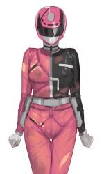 danmarunyan dekapink helmet nipples pink_clothes pink_ranger pink_ranger_(spd) pink_suit power_rangers power_rangers_spd rape raped_female ripped_clothing simple_background solo_female standing super_sentai superheroine tokusou_sentai_dekaranger transparent_clothing white_background
