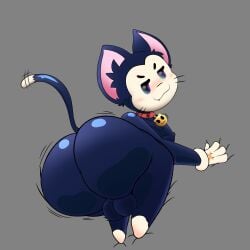 1boy ass ass_jiggle ass_wiggle balls bell_collar bent_over big_ass big_balls big_ears blush blushing blushing_at_viewer blushing_male brawl_stars cat_ears cat_tail collar crest_art eyebrows_visible feline gay gloves kit_(brawl_stars) on_stomach shaded shiny_ass shiny_hair solo solo_male tail tail_sway teasing teasing_viewer tufts