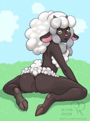 1girls 2019 2pillowprincess animal_ears anthro anthrofied anus ass big_ass big_butt black_fur dated feet female female_only fur furry furry_only grass hi_res hooves horns humanoid_pussy looking_at_viewer mammal nintendo ovine pillowprincess pink_nose pokémon_(species) pokemon pokemon_(species) pokemon_ss pokemorph presenting presenting_anus presenting_ass presenting_hindquarters presenting_pussy pussy sheep smile solo text thick thick_ass thick_thighs uncensored vagina video_games welsh_man_dream white_fur wide_hips wool wooloo