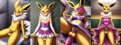 ai_generated blush brainwashing chastity chastity_cage chastity_device consensual_hypnosis feminization furry gay hypno_visor jolteon nervous nintendo pokemon pokemon_(species) princess shy tagme