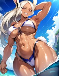 1girls ai_generated alternate_breast_size big_breasts bikini bostin breasts busty curvaceous curvy curvy_body curvy_female curvy_figure female huge_breasts large_breasts mirko miruko my_hero_academia outdoors partially_submerged rumi_usagiyama solo sweat sweating sweaty sweaty_body sweaty_breasts thick_thighs thighs venus_body voluptuous water